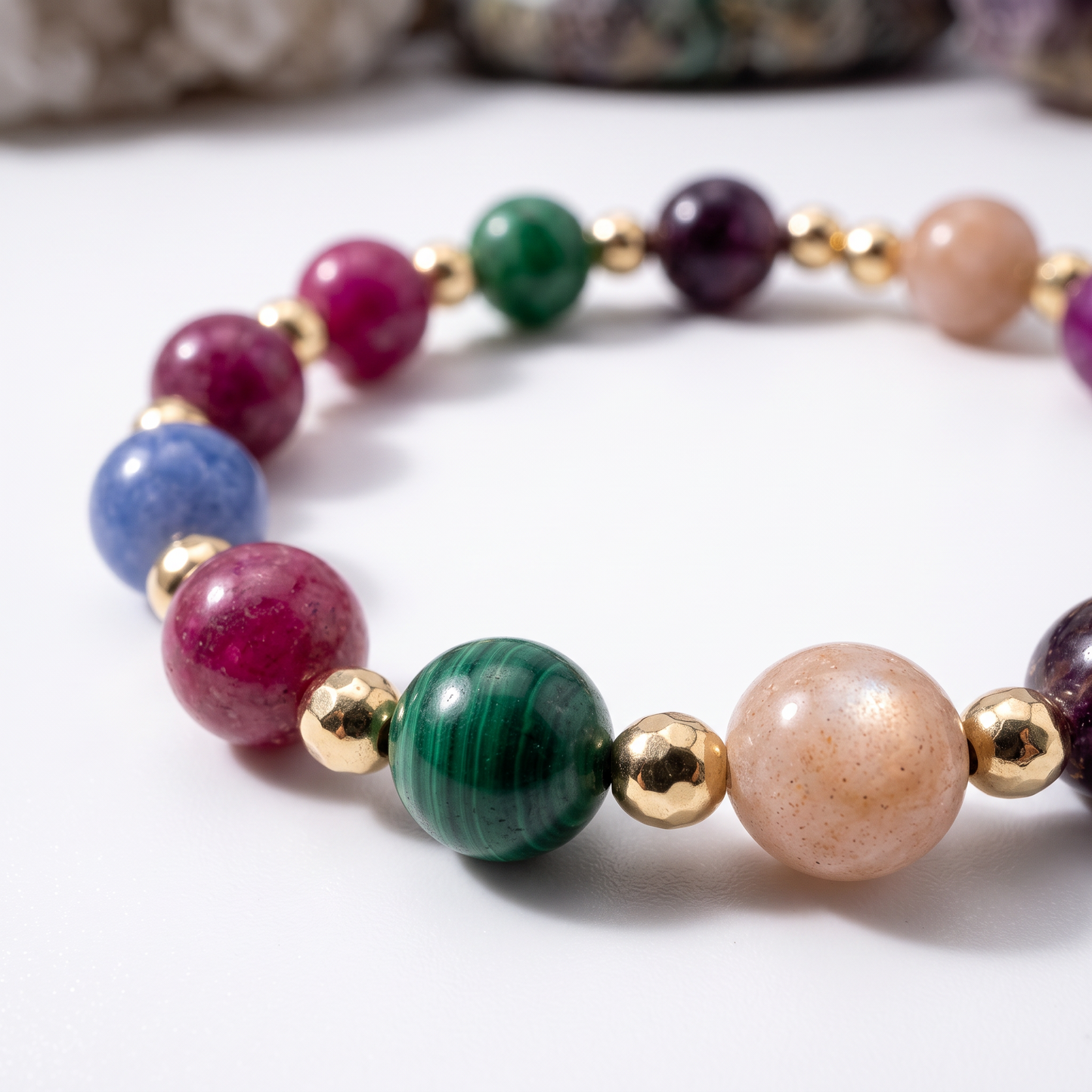 Multi Colored Resin and Stone Bracelet
