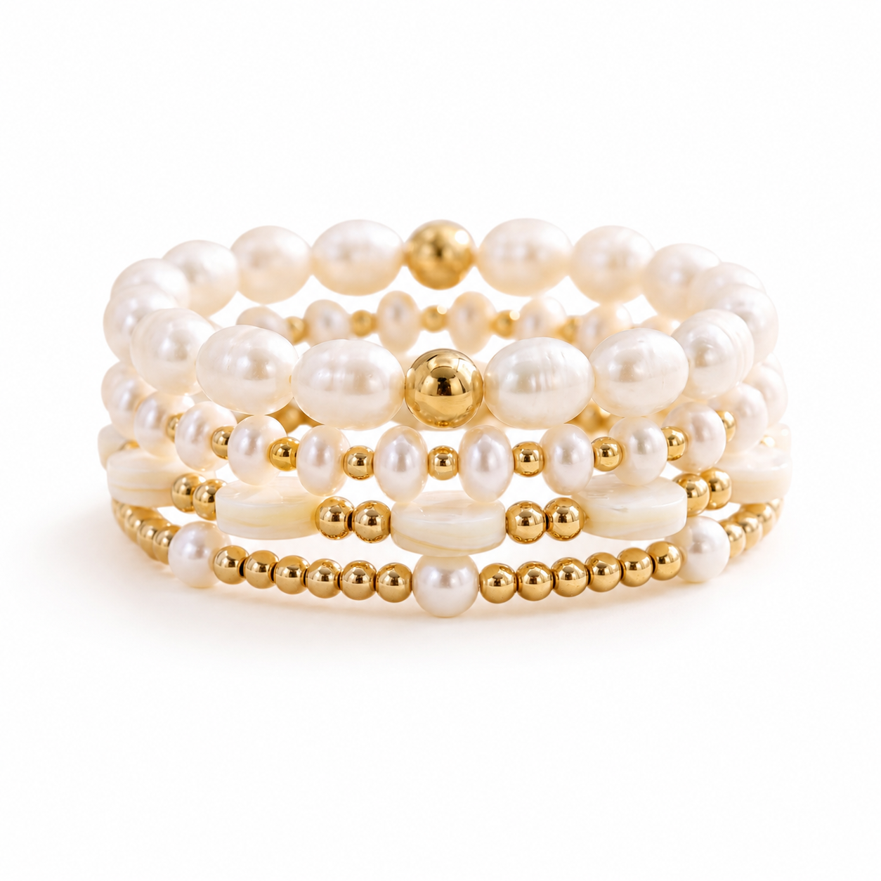 Elegant Four Pearl Stack or Singles