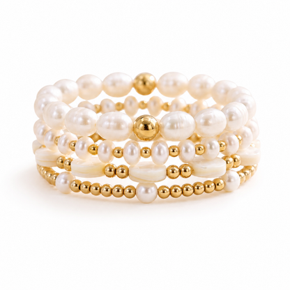 Elegant Four Pearl Stack or Singles