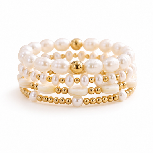 Elegant Four Pearl Stack or Singles