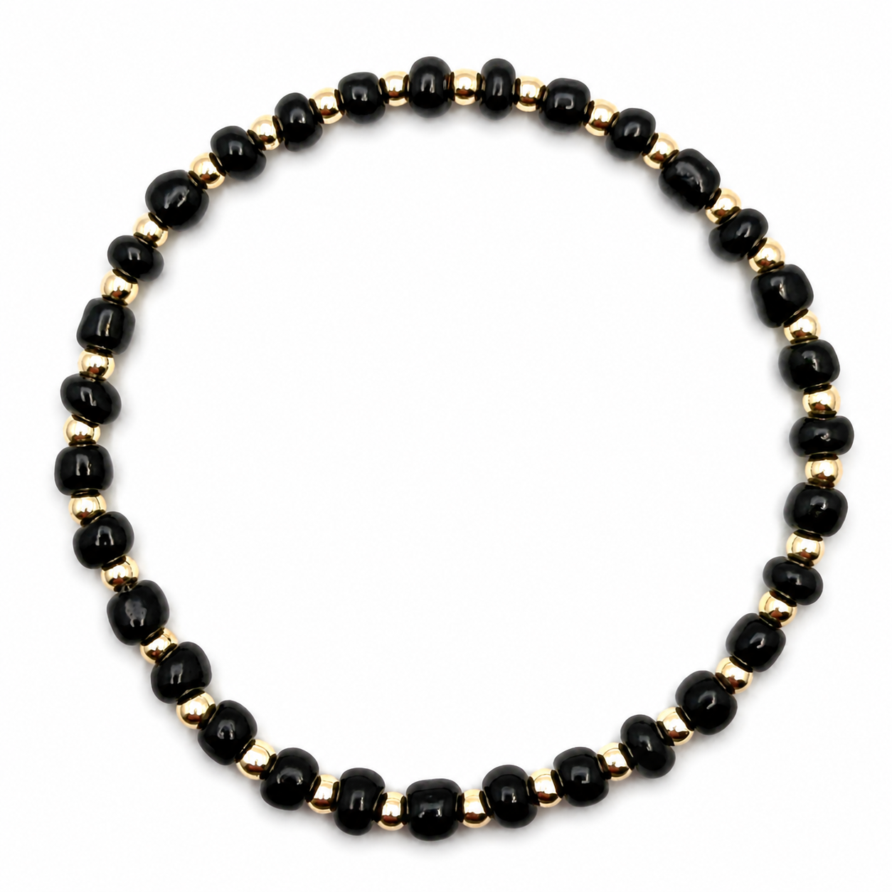 Glass Seed Bead Bracelet – Choose Your Color | Shown in Black