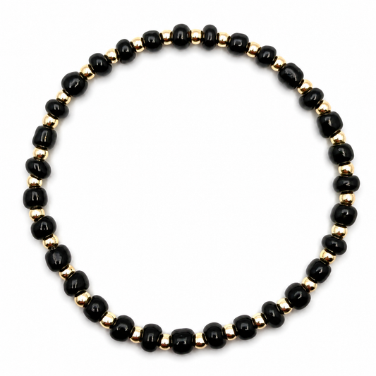 Glass Seed Bead Bracelet – Choose Your Color | Shown in Black