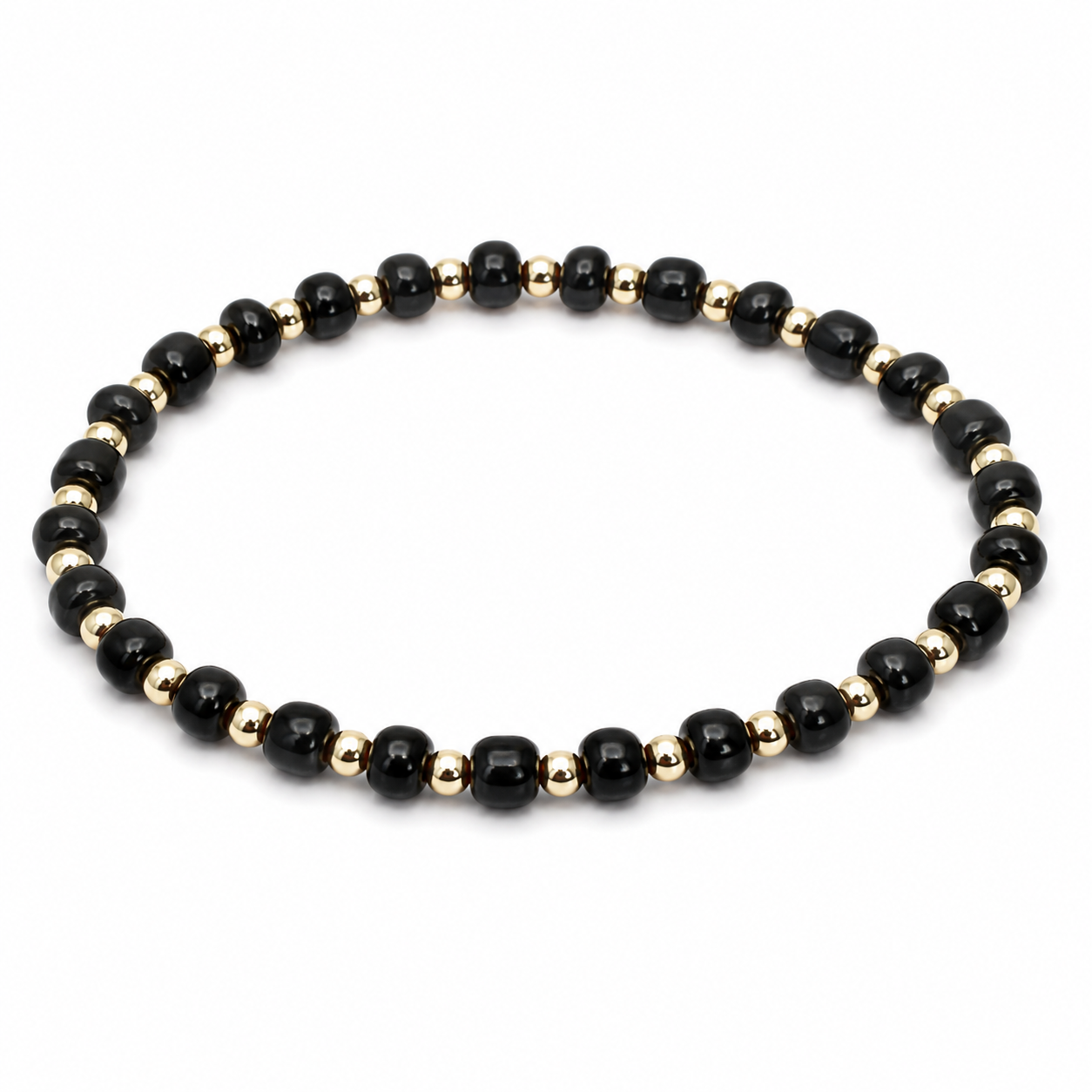 Glass Seed Bead Bracelet – Choose Your Color | Shown in Black