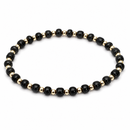 Glass Seed Bead Bracelet – Choose Your Color | Shown in Black