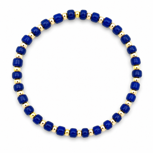 Glass Seed Bead Bracelet – Choose Your Color | Shown in Navy
