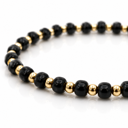 Glass Seed Bead Bracelet – Choose Your Color | Shown in Black