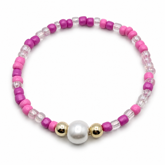 Pearl Elegance Bracelet – Multi Pink
