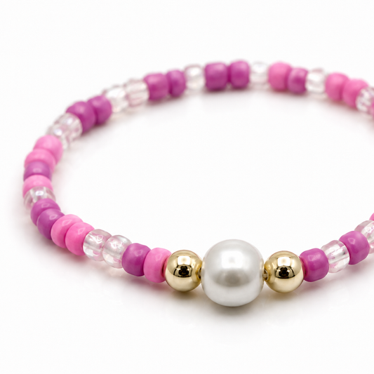 Pearl Elegance Bracelet – Multi Pink