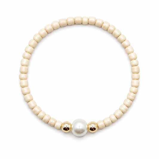 Pearl Elegance Bracelet – Crème