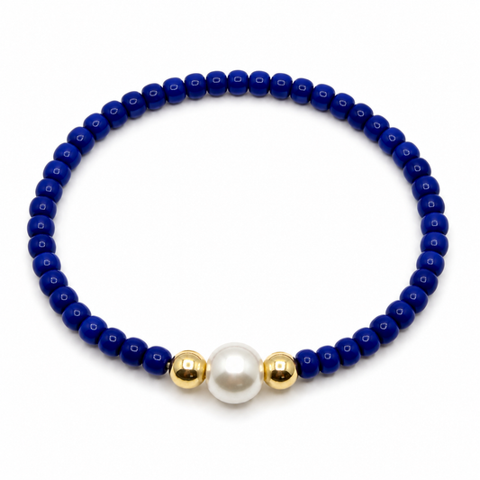 Pearl Elegance Bracelet – Navy