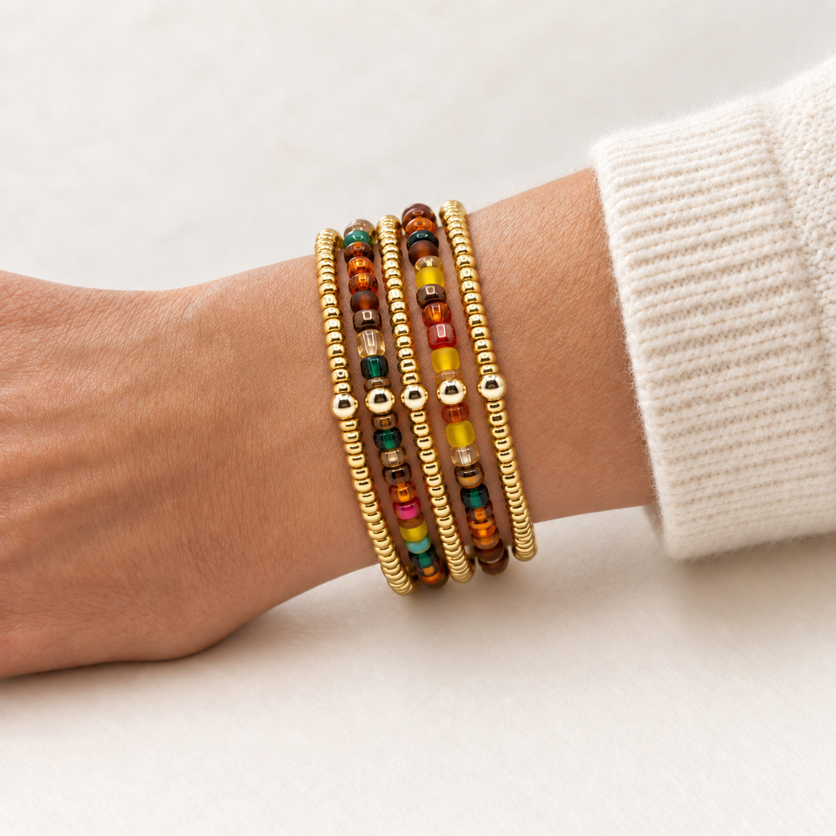 Fall Colors Stretch Bracelet Stack