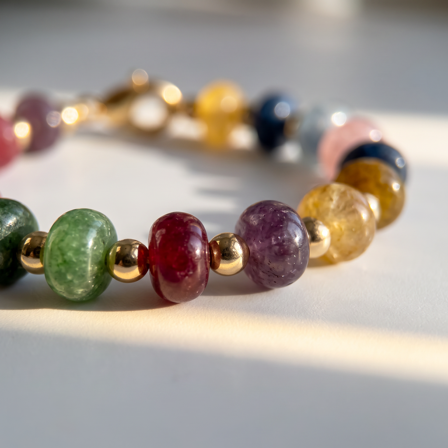 Multi Colored Resin and Stone Bracelet