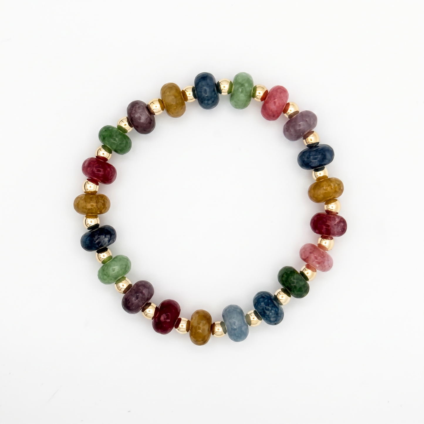 Multi Colored Rondelle Stone Bracelet