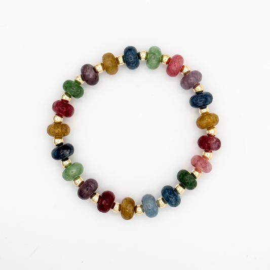 Multi Colored Rondelle Stone Bracelet