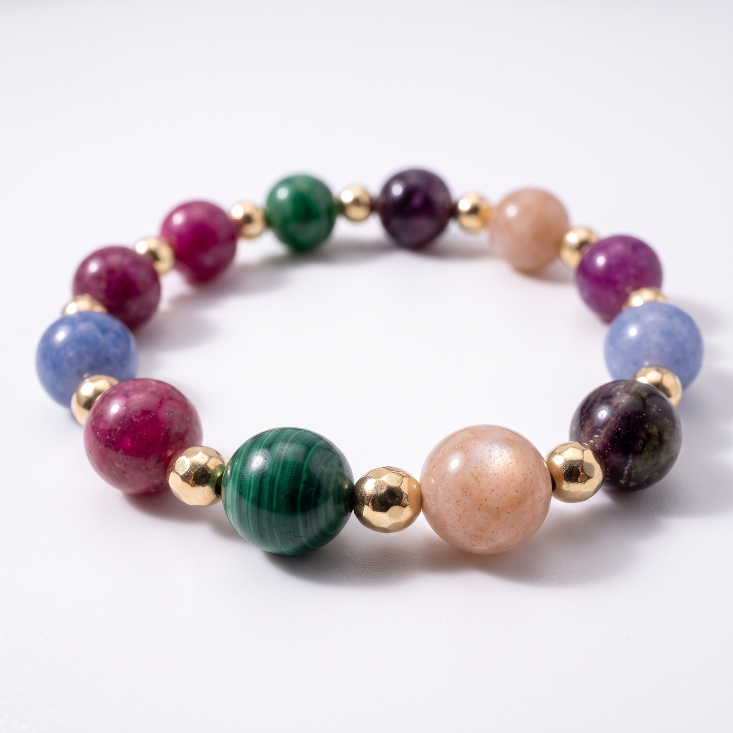Multi Colored Resin and Stone Bracelet
