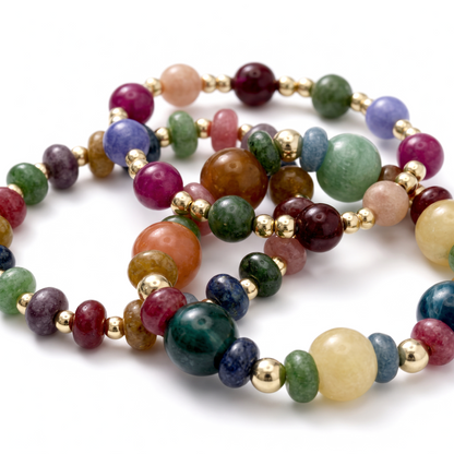 Multi Colored Resin and Stone Bracelet