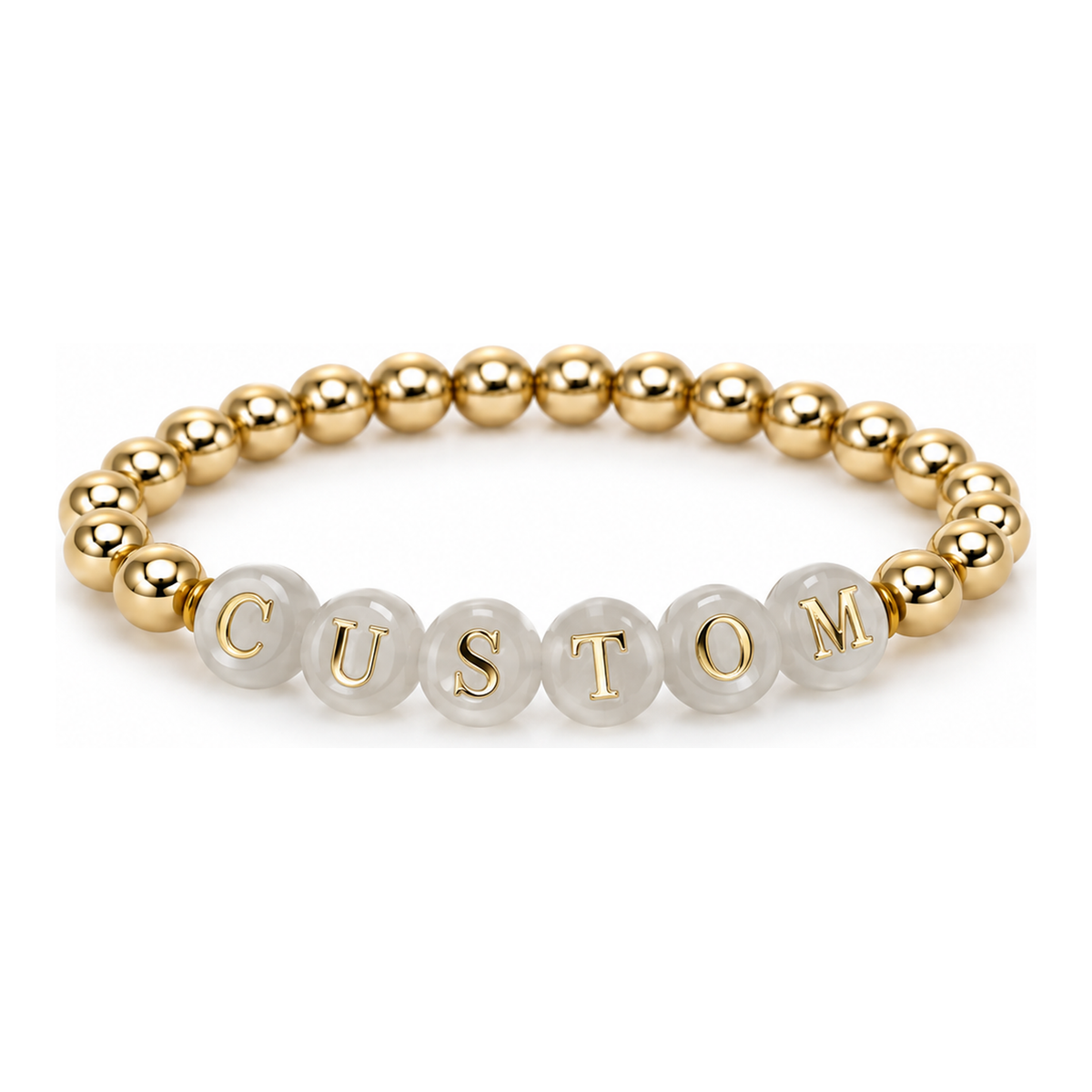 Touch of Glass Personalized Bracelet – White