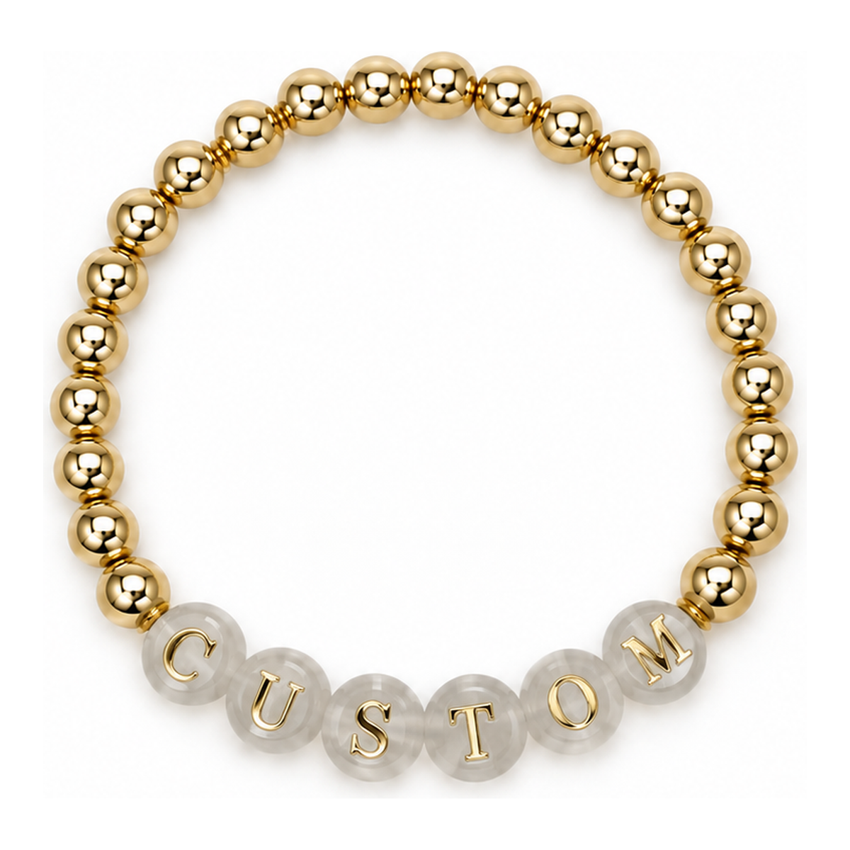 Touch of Glass Personalized Bracelet – White