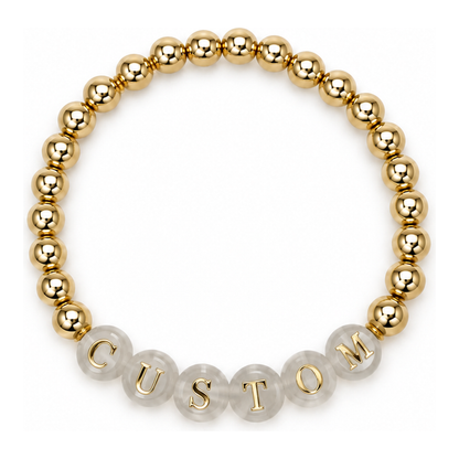 Touch of Glass Personalized Bracelet – White