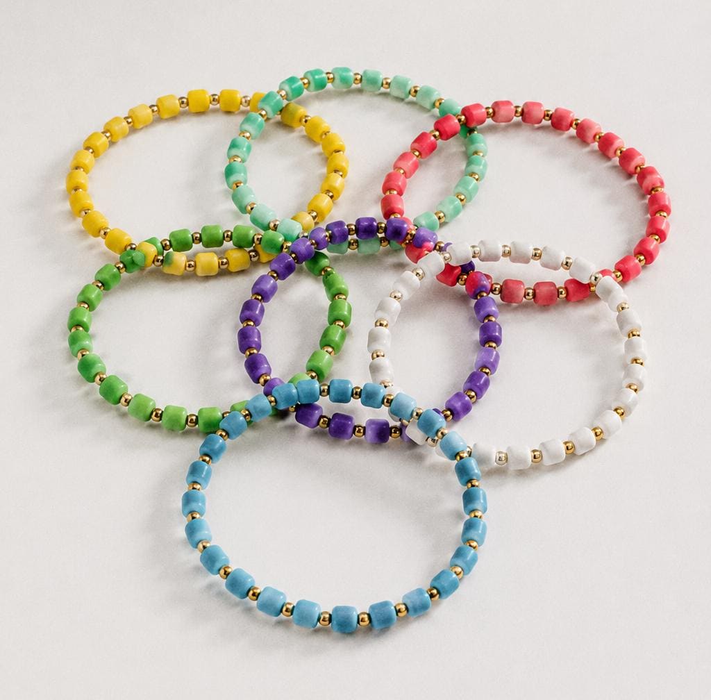 Glass Seed Bead Bracelet – Choose Your Color | Shown in Black