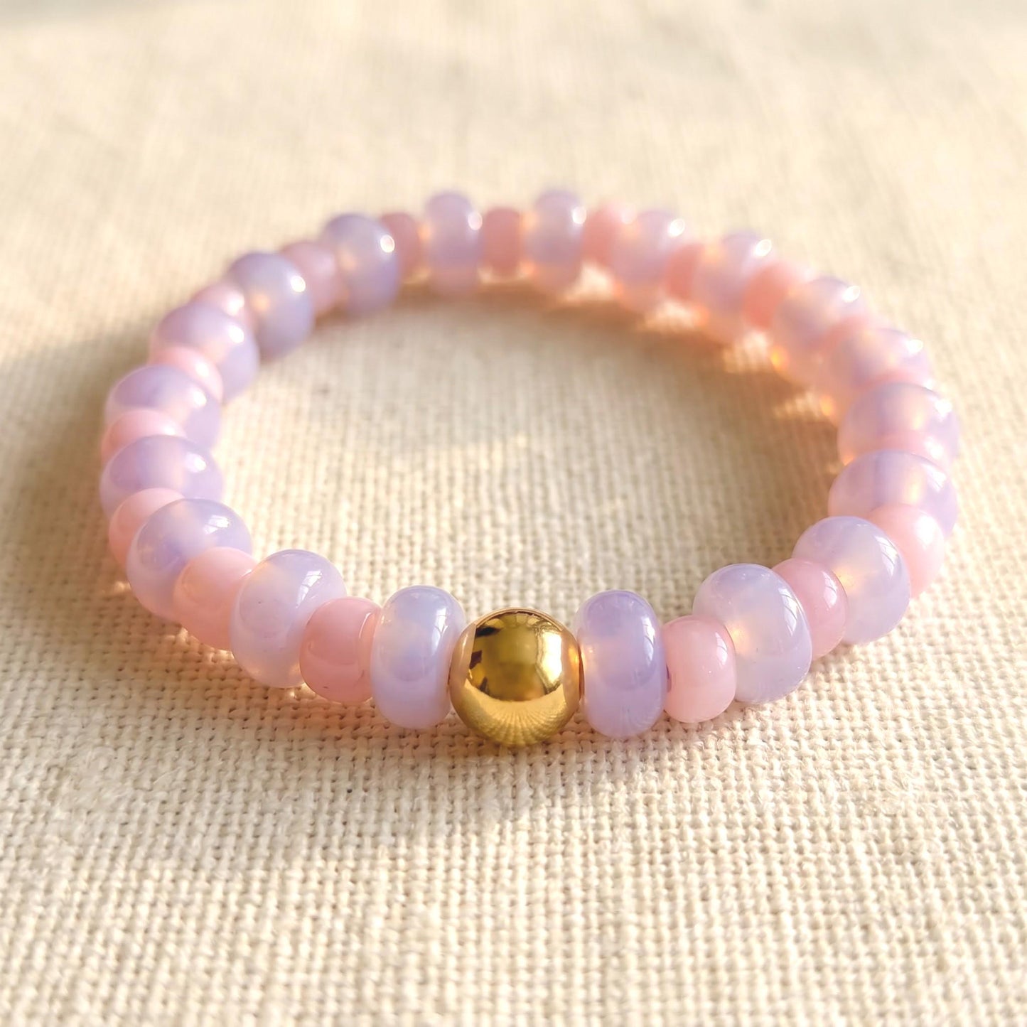 Stackable Bracelet Collection Teal Beaded Jewelry Stretch Glass Design With Gold Filled Accent Bead Ocean Color Accessory Perfect Everyday Wear For Women Summer Beach Style Gift Idea Elastic Band Comfortable Fit Coastal Jewelry Casual