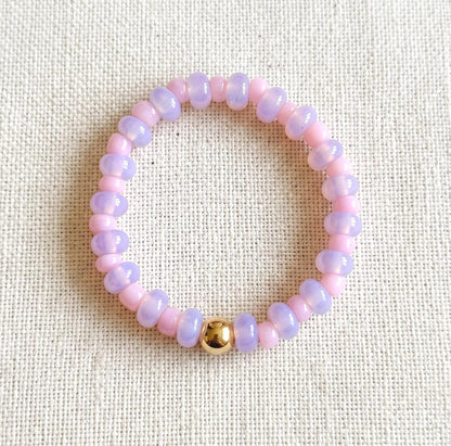 Beach Style Bracelet Teal Glass Beaded Jewelry Ocean Color Design Stretch Rondelle Beads With Gold Accent Perfect Summer Accessory Stackable Everyday Wear Women Jewelry Coastal Collection Gift Idea Elastic Band Comfortable Fit Casual
