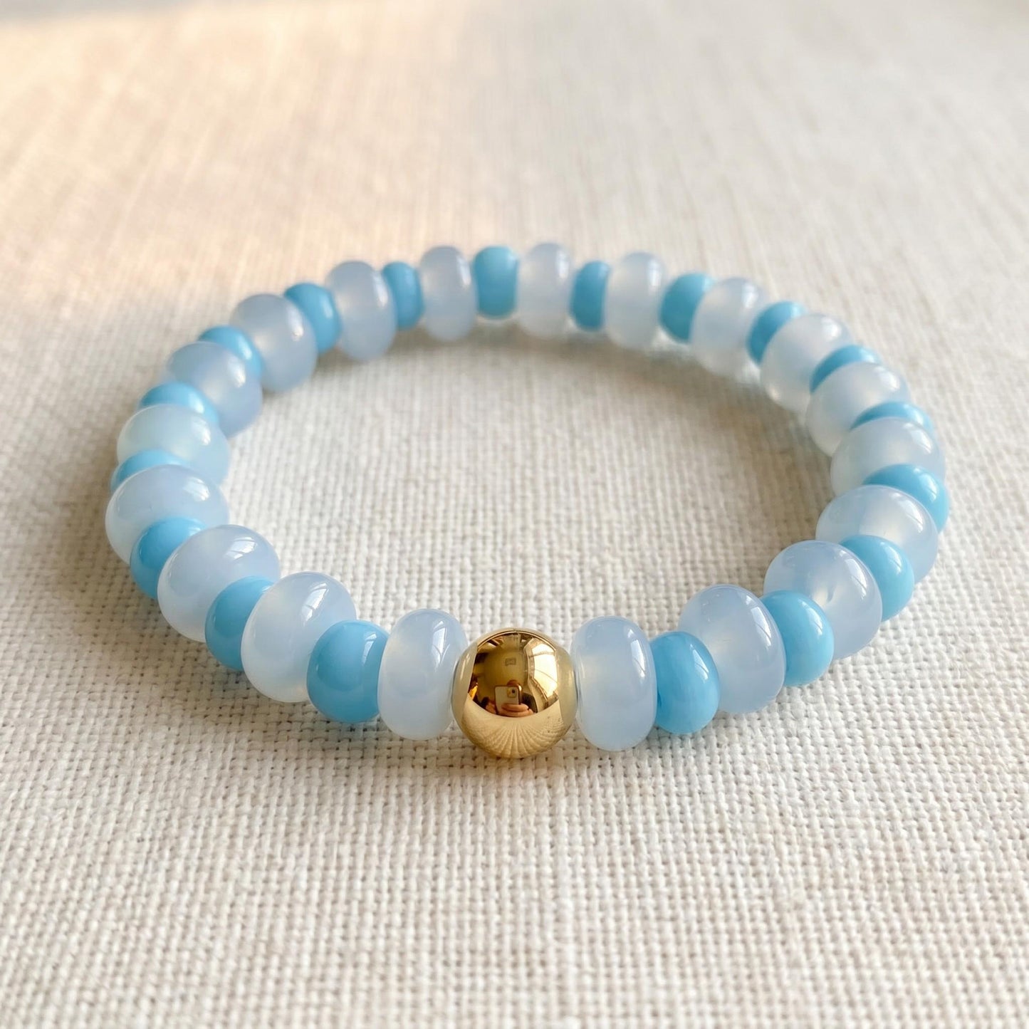 Yellow Glass Rondelle Bracelet
