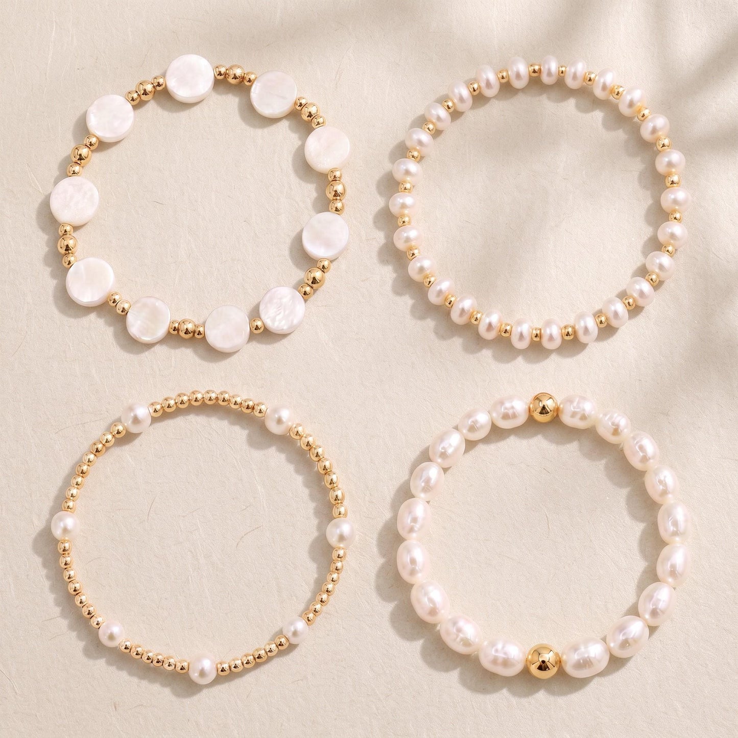Elegant Four Pearl Stack or Singles