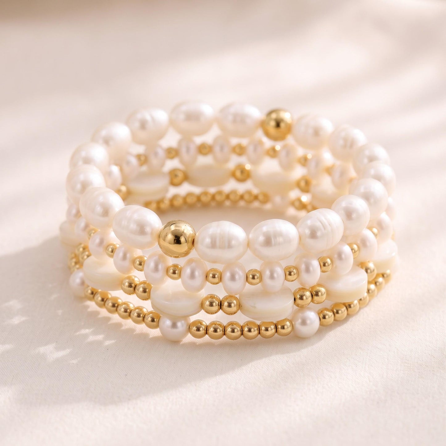 Elegant Four Pearl Stack or Singles