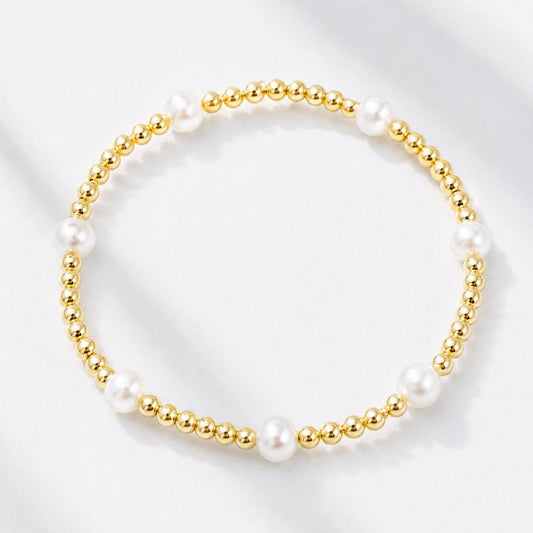 Matching Pearl Jewelry Set Custom Personalized Necklace Bracelet Collection Gold Filled Beads Freshwater Pearl Design Coordinating Beaded Pieces Monogram Initial Charm Set Perfect Bridesmaid Gift Elegant Wedding Jewelry Dainty Letter Beads