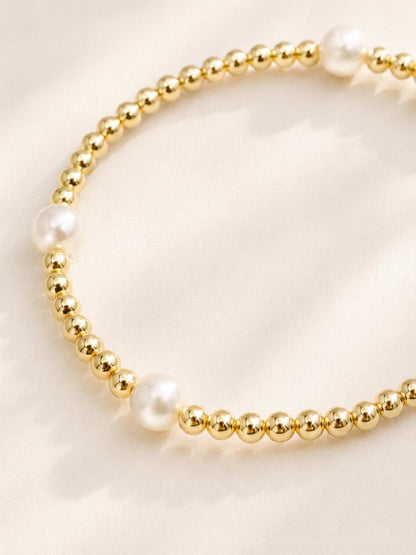 Elegant Freshwater Pearl Necklace & Bracelet Set