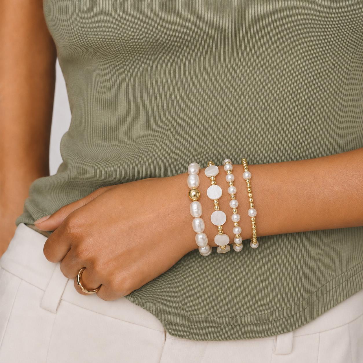 Elegant Four Pearl Stack or Singles