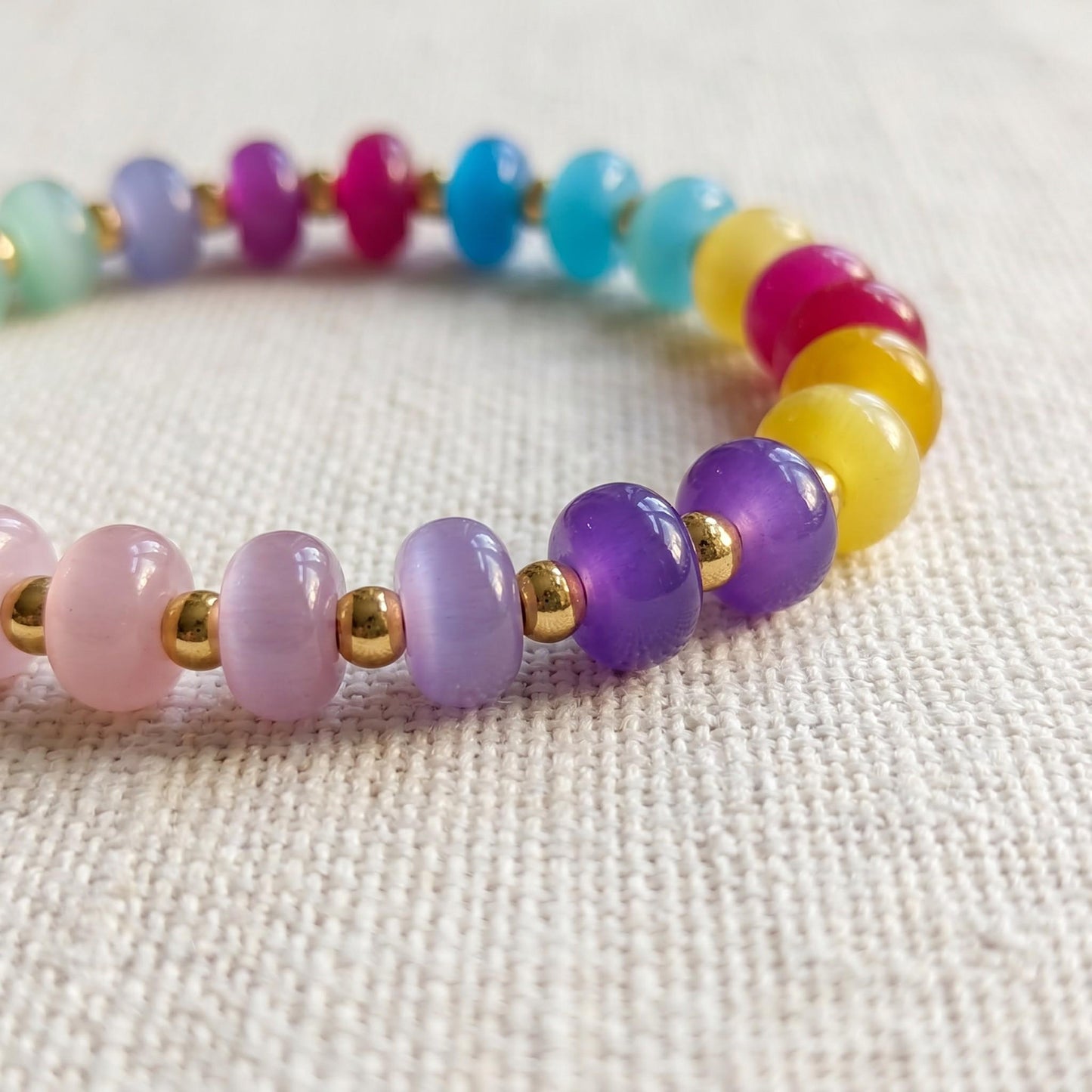 Yellow Glass Rondelle Bracelet
