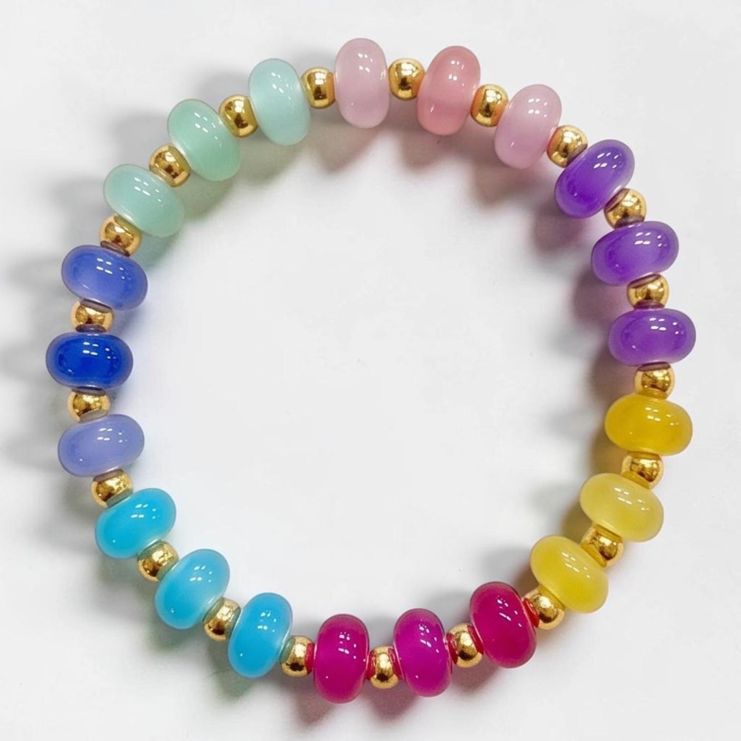 Yellow Glass Rondelle Bracelet
