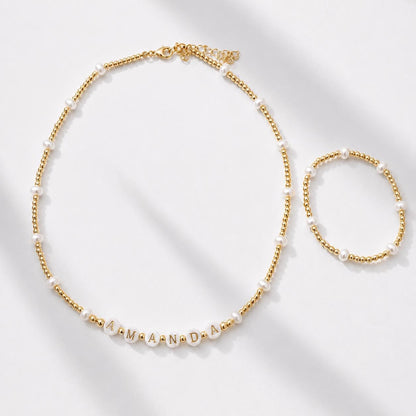 Elegant Freshwater Pearl Necklace & Bracelet Set
