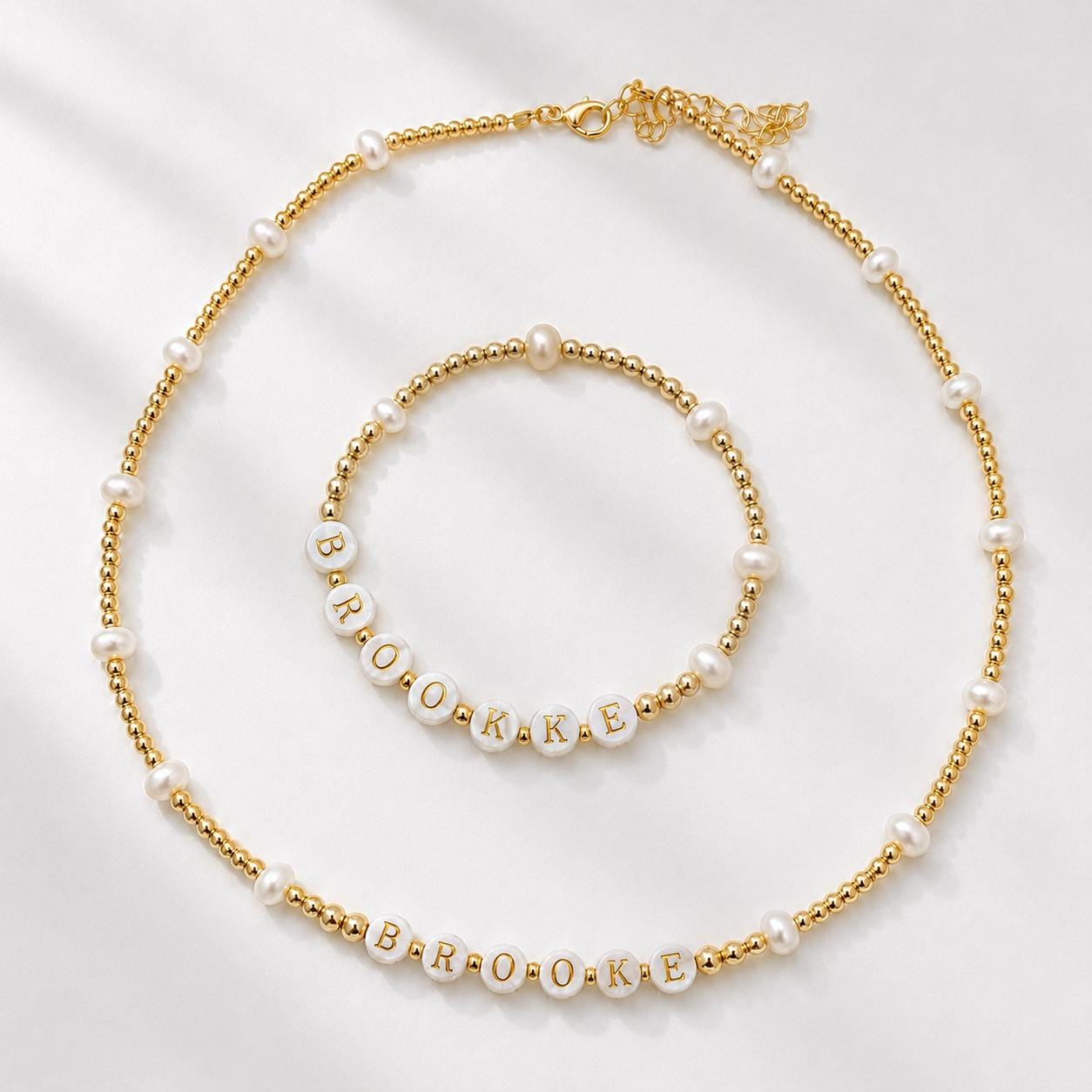 Elegant Freshwater Pearl Necklace & Bracelet Set