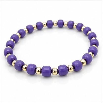 Glass Seed Bead Bracelet – Choose Your Color | Shown in Black