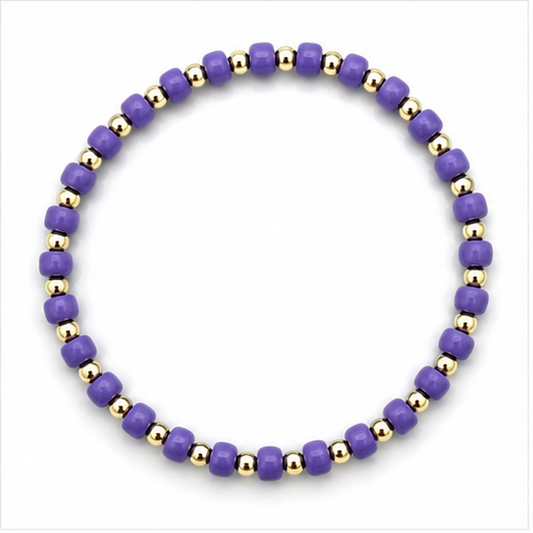 Glass Seed Bead Bracelet – Choose Your Color | Shown in Lavender