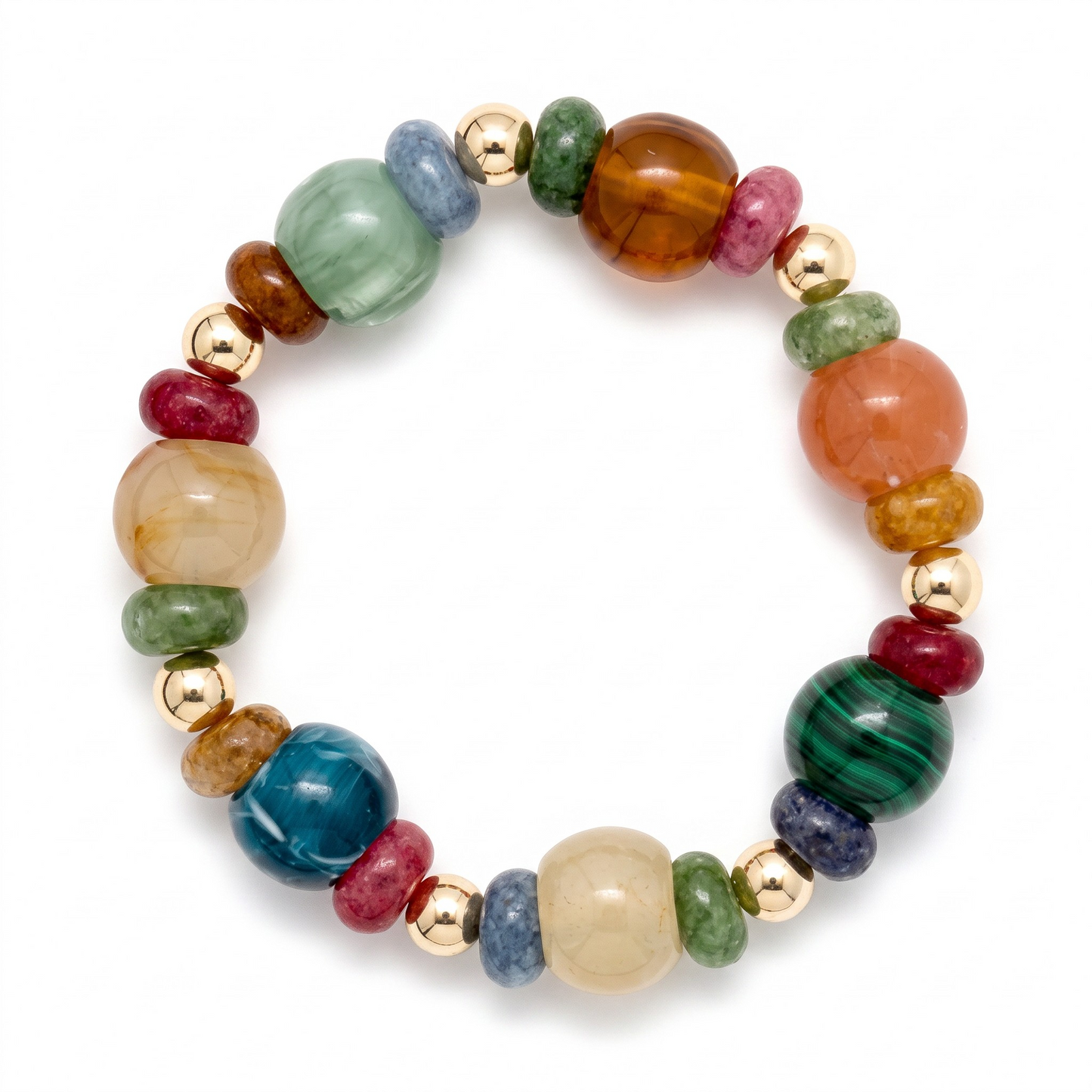 Multi Colored Resin and Stone Bracelet