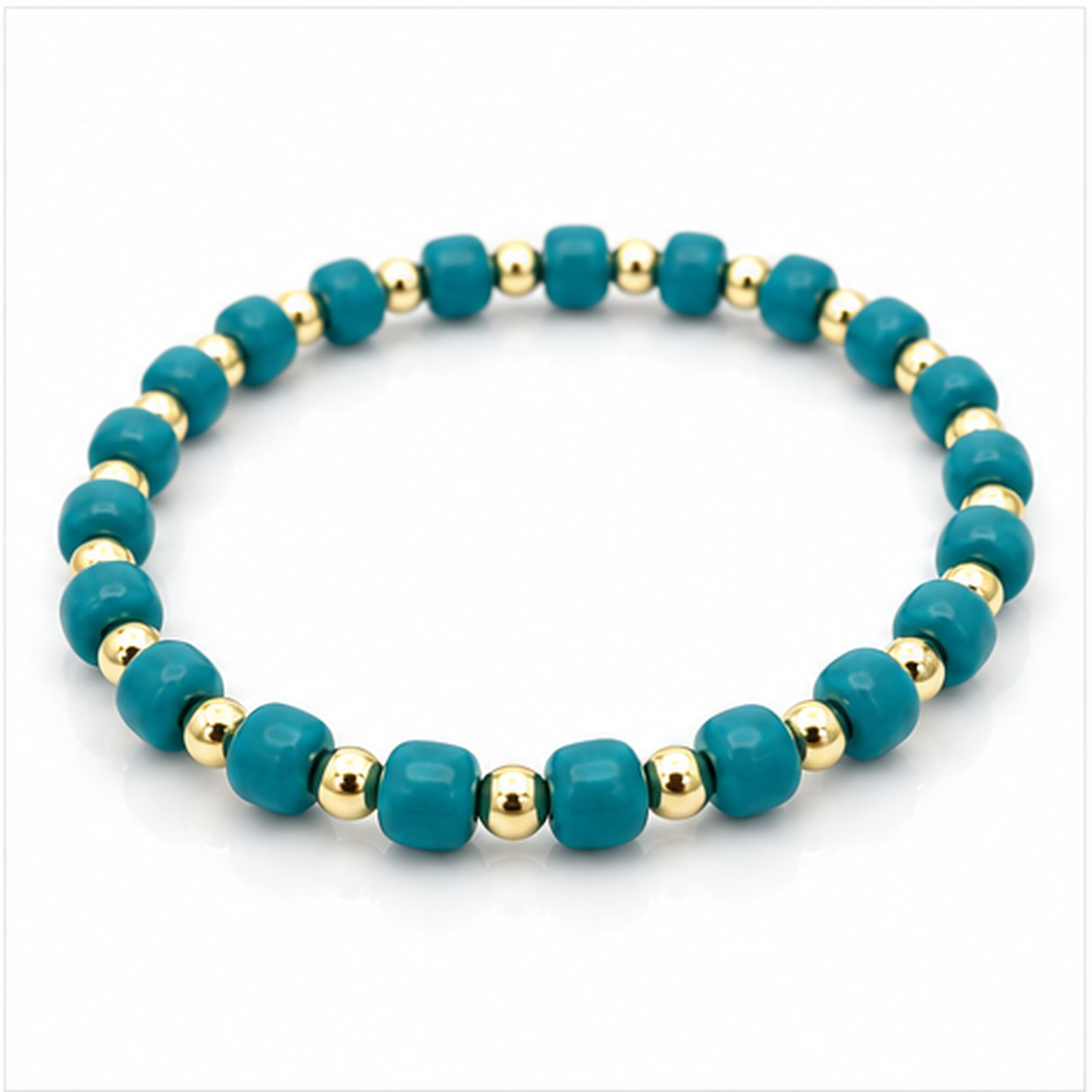 Glass Seed Bead Bracelet – Choose Your Color | Shown in Teal