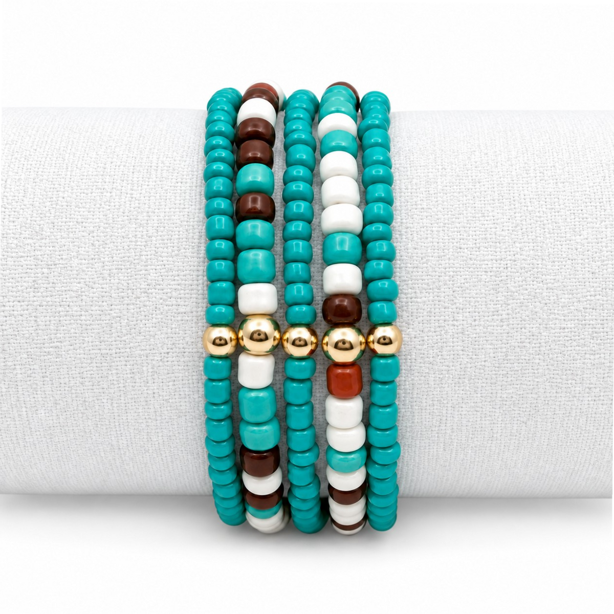 Turquoise Surf Stretch Bracelet Stack