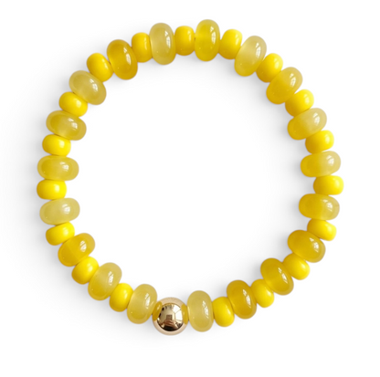 Yellow Glass Rondelle Bracelet
